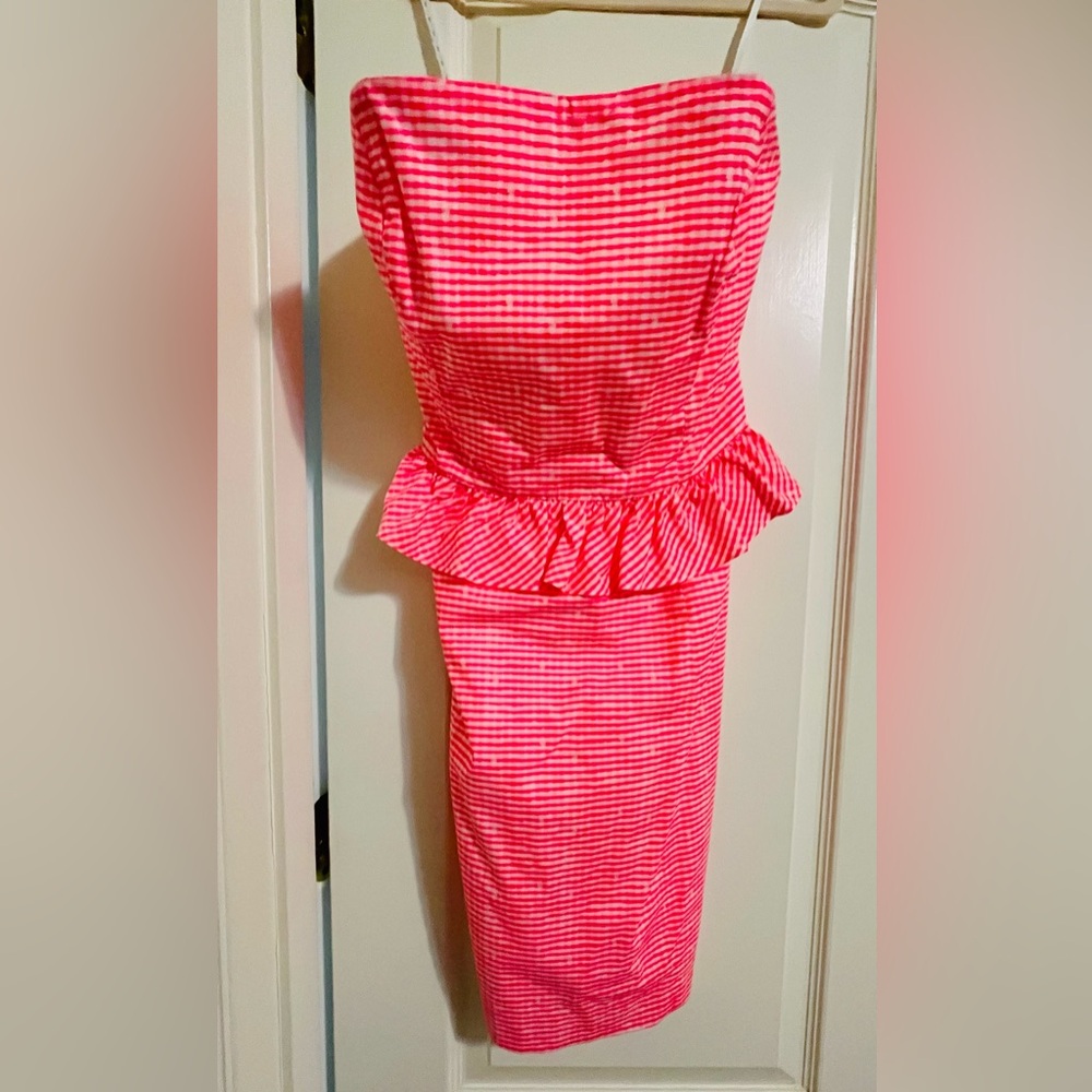 Lilly Pulitzer Strapless Pink Striped Dress